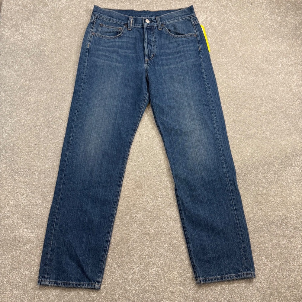 Outerknown Sustainable Straight Leg Jeans Medium Wash Button Fly NWT Sample Sz26
